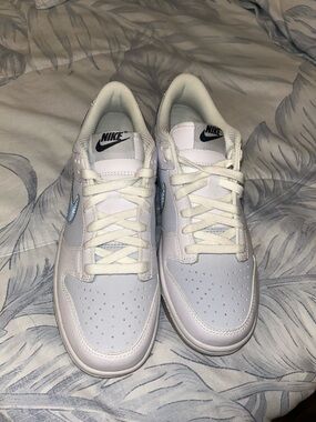 Big Kid's Nike Dunk Low White/Smoke Grey-Pure Platinum